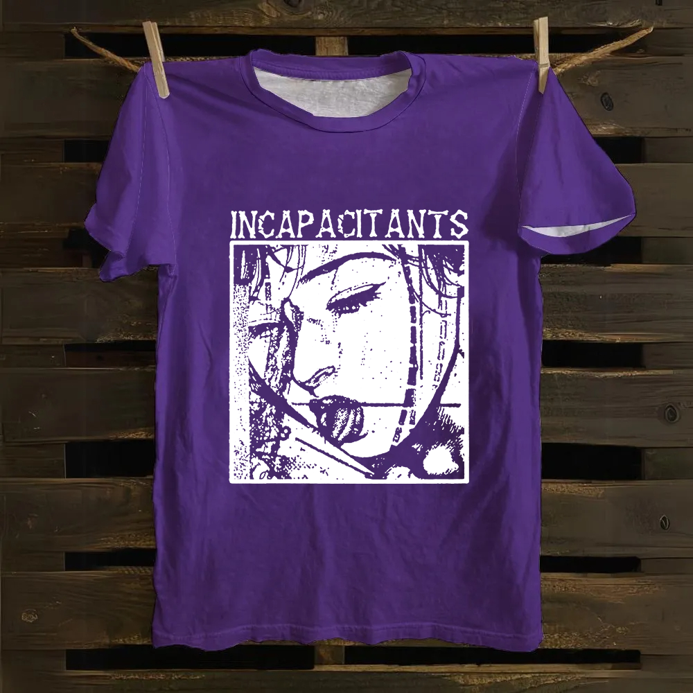 Unisex Vintage  Incapacitants Band Cotton T-Shirt