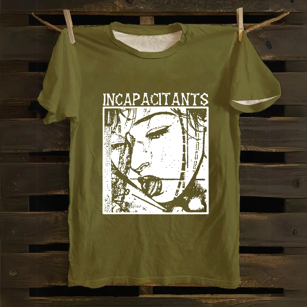 Unisex Vintage  Incapacitants Band Cotton T-Shirt