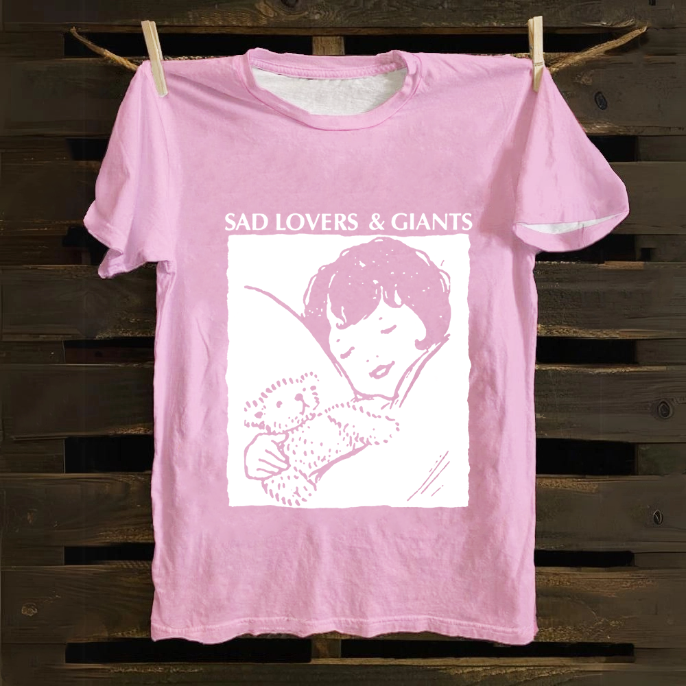 Unisex Vintage  Sad Lovers & Giants Rock Band Cotton T-Shirt