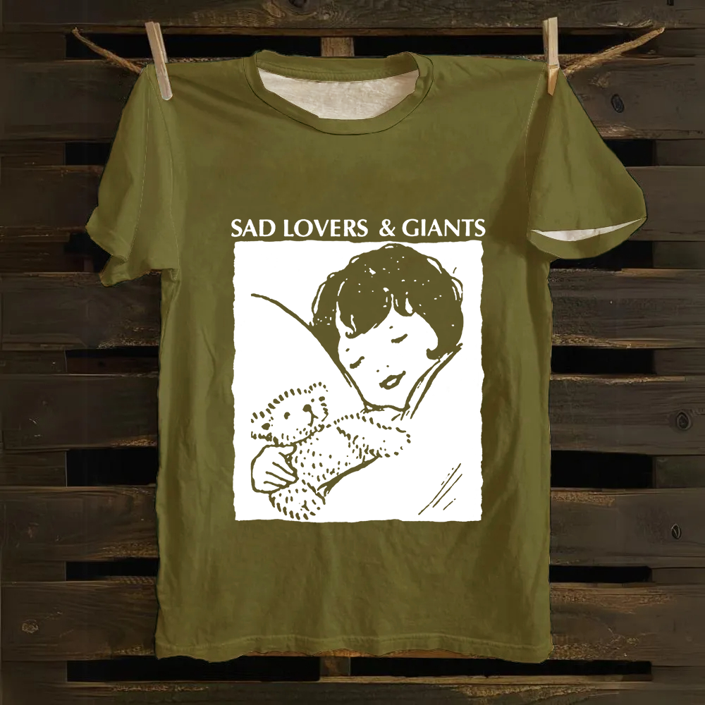 Unisex Vintage  Sad Lovers & Giants Rock Band Cotton T-Shirt