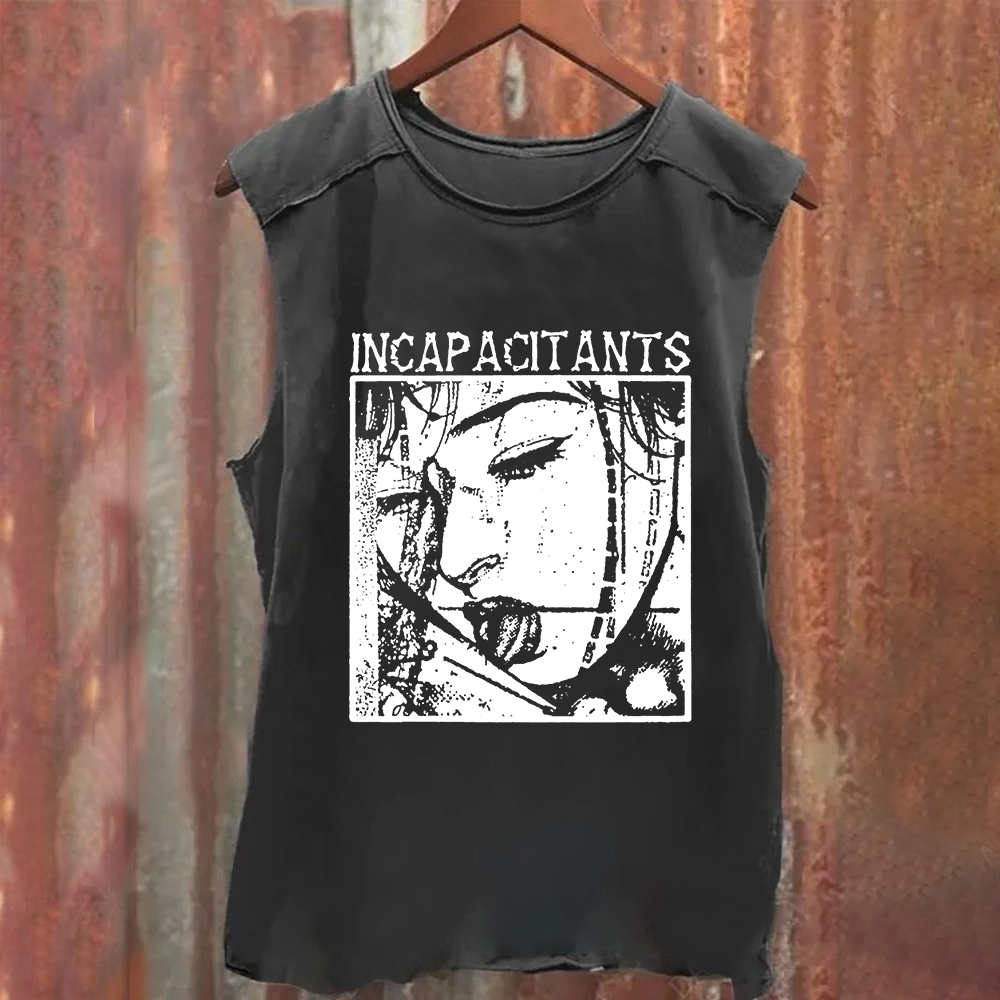 Unisex Vintage Washed Incapacitants Band Tank Top