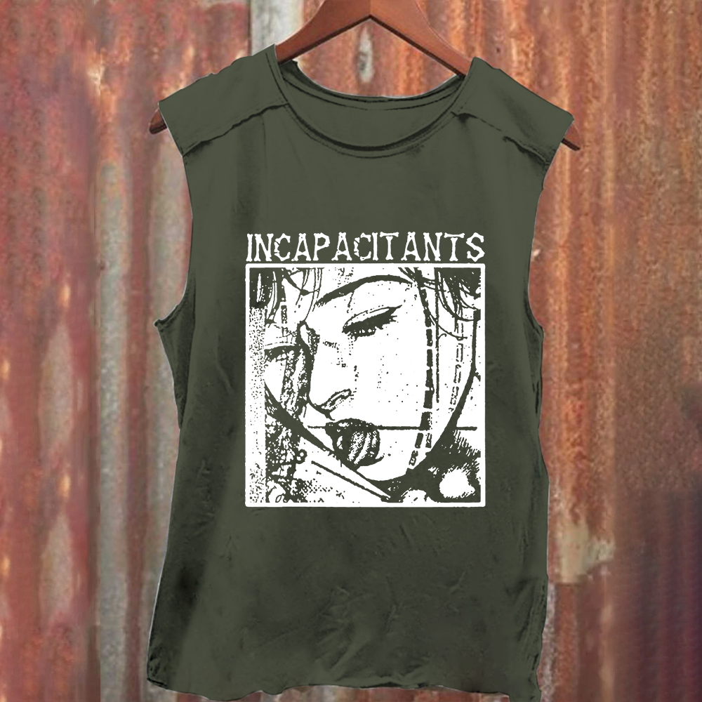 Unisex Vintage Washed Incapacitants Band Tank Top
