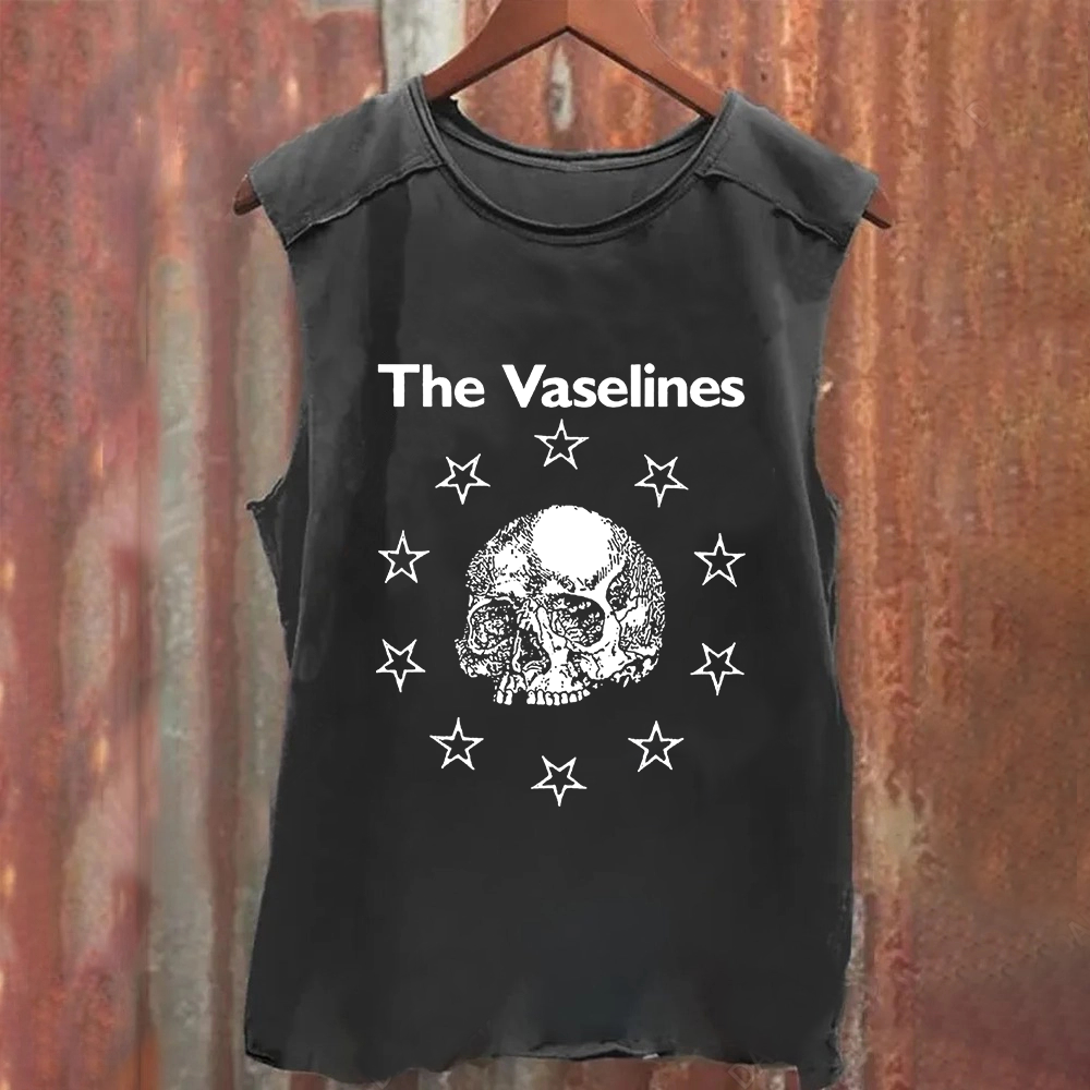 Unisex Vintage Washed The Vaselines Rock Band  Tank Top