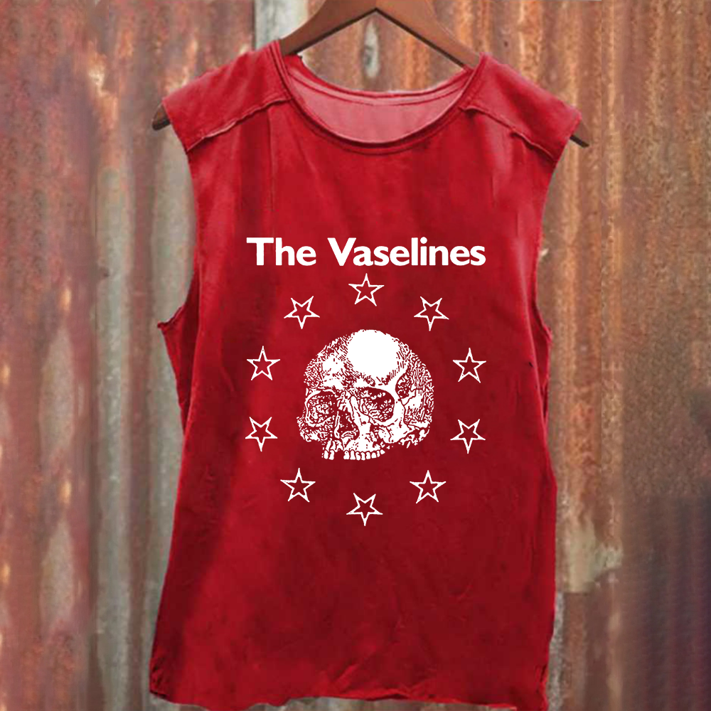 Unisex Vintage Washed The Vaselines Rock Band  Tank Top