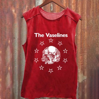 Unisex Vintage Washed The Vaselines Rock Band  Tank Top