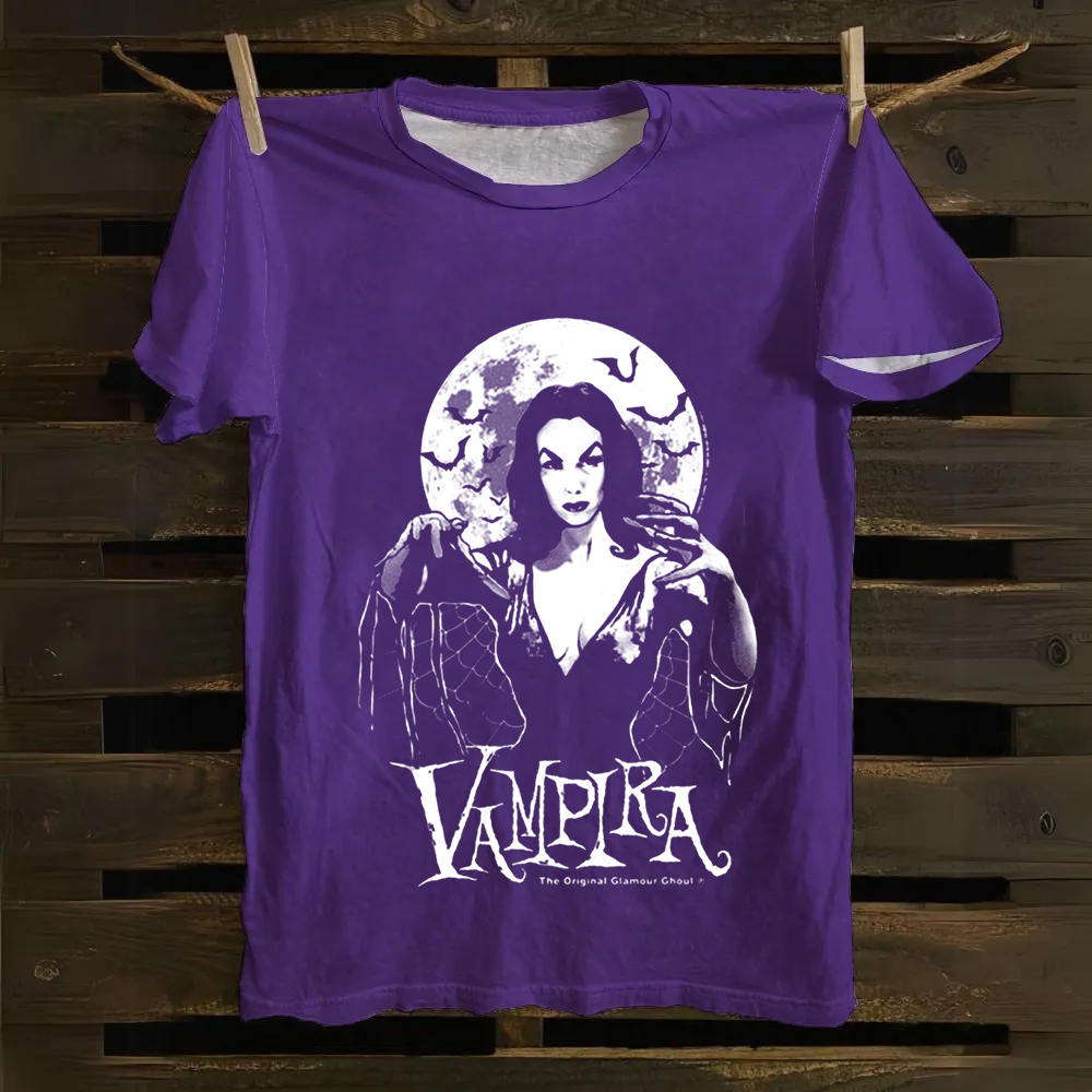 Unisex Vintage Vampira Singer  Cotton T-Shirt