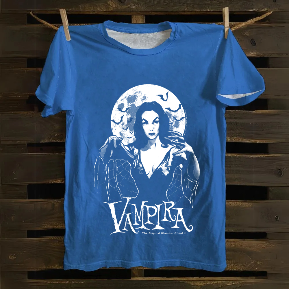 Unisex Vintage Vampira Singer  Cotton T-Shirt