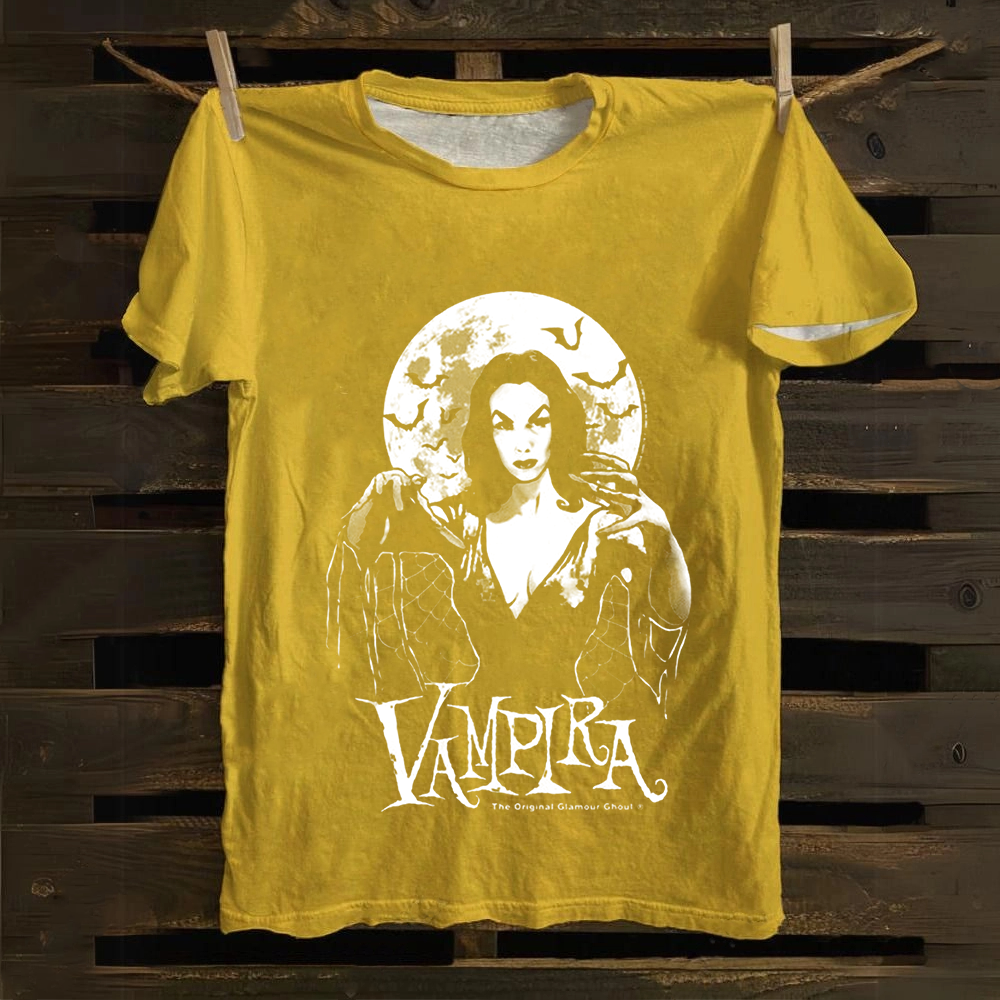 Unisex Vintage Vampira Singer  Cotton T-Shirt