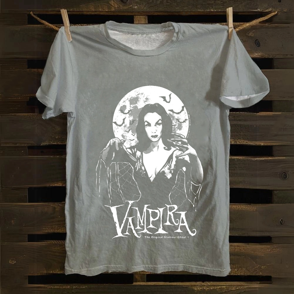 Unisex Vintage Vampira Singer  Cotton T-Shirt