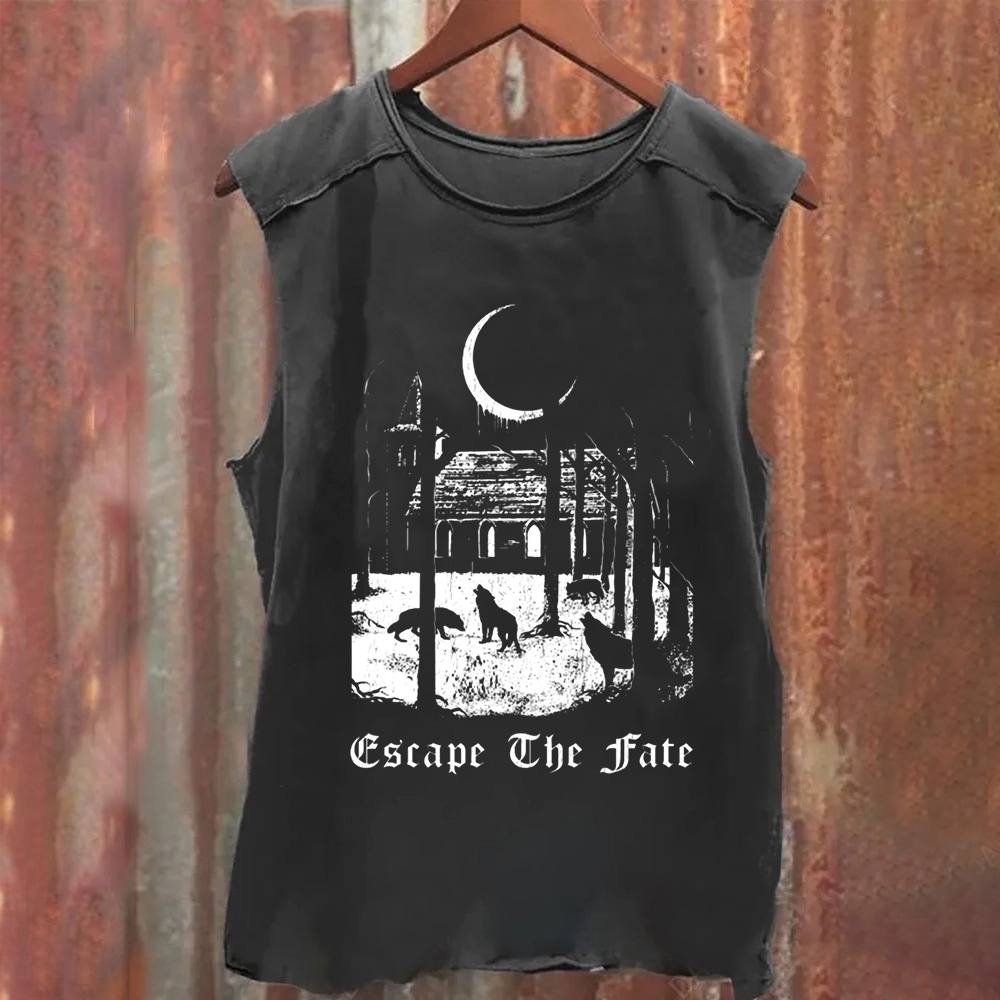 Unisex Vintage Washed  Escape the Fate Band Tank Top