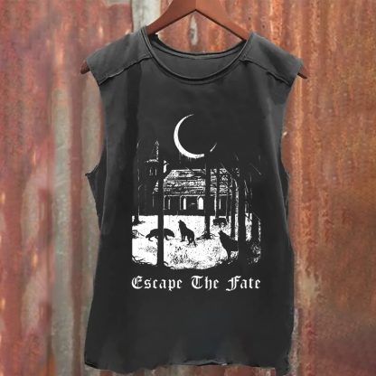 Unisex Vintage Washed  Escape the Fate Band Tank Top