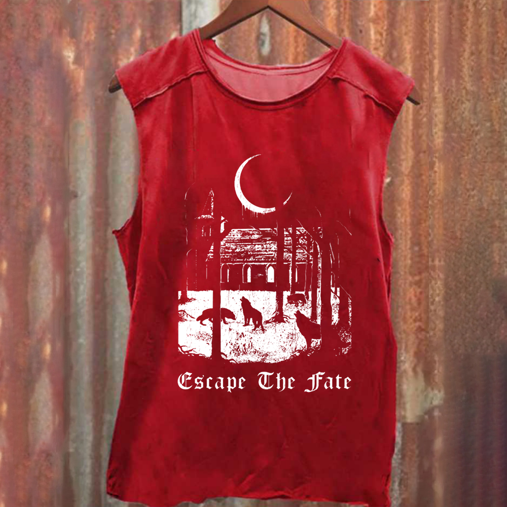 Unisex Vintage Washed  Escape the Fate Band Tank Top