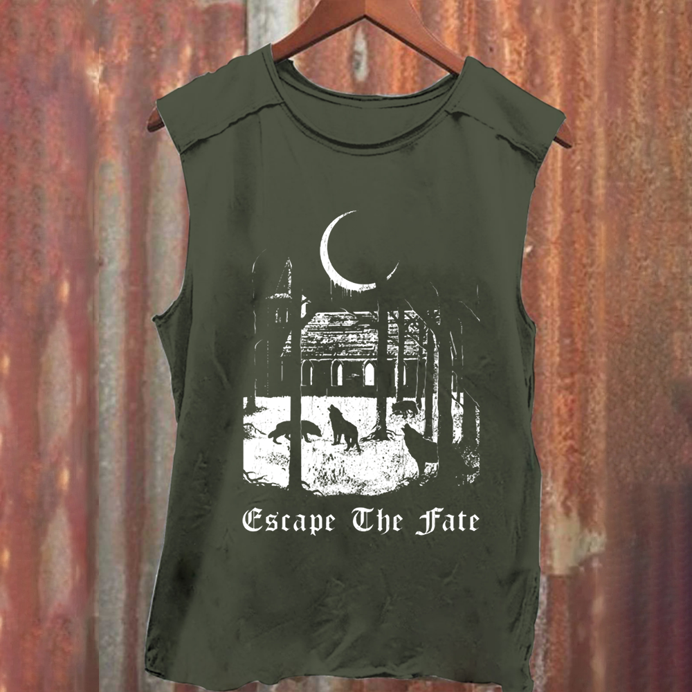 Unisex Vintage Washed  Escape the Fate Band Tank Top