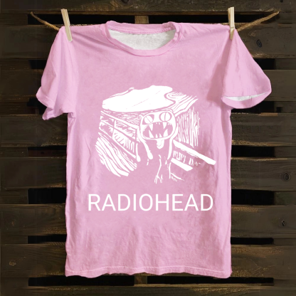 Unisex Vintage  Radiohead Band  Cotton T-Shirt