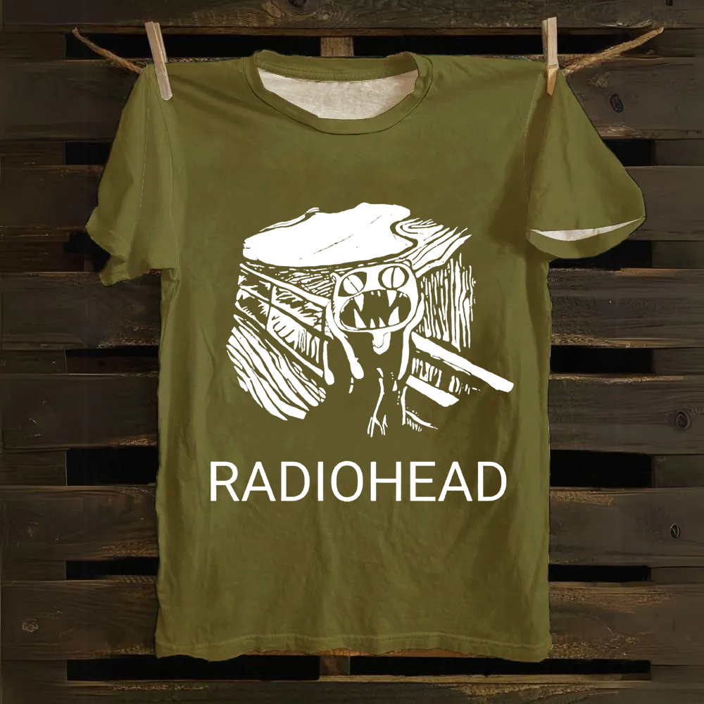 Unisex Vintage  Radiohead Band  Cotton T-Shirt