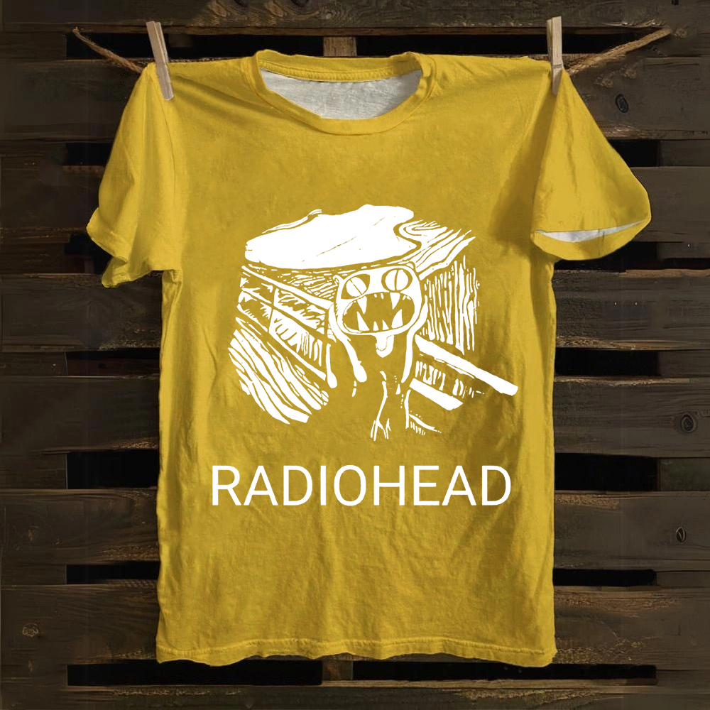 Unisex Vintage  Radiohead Band  Cotton T-Shirt