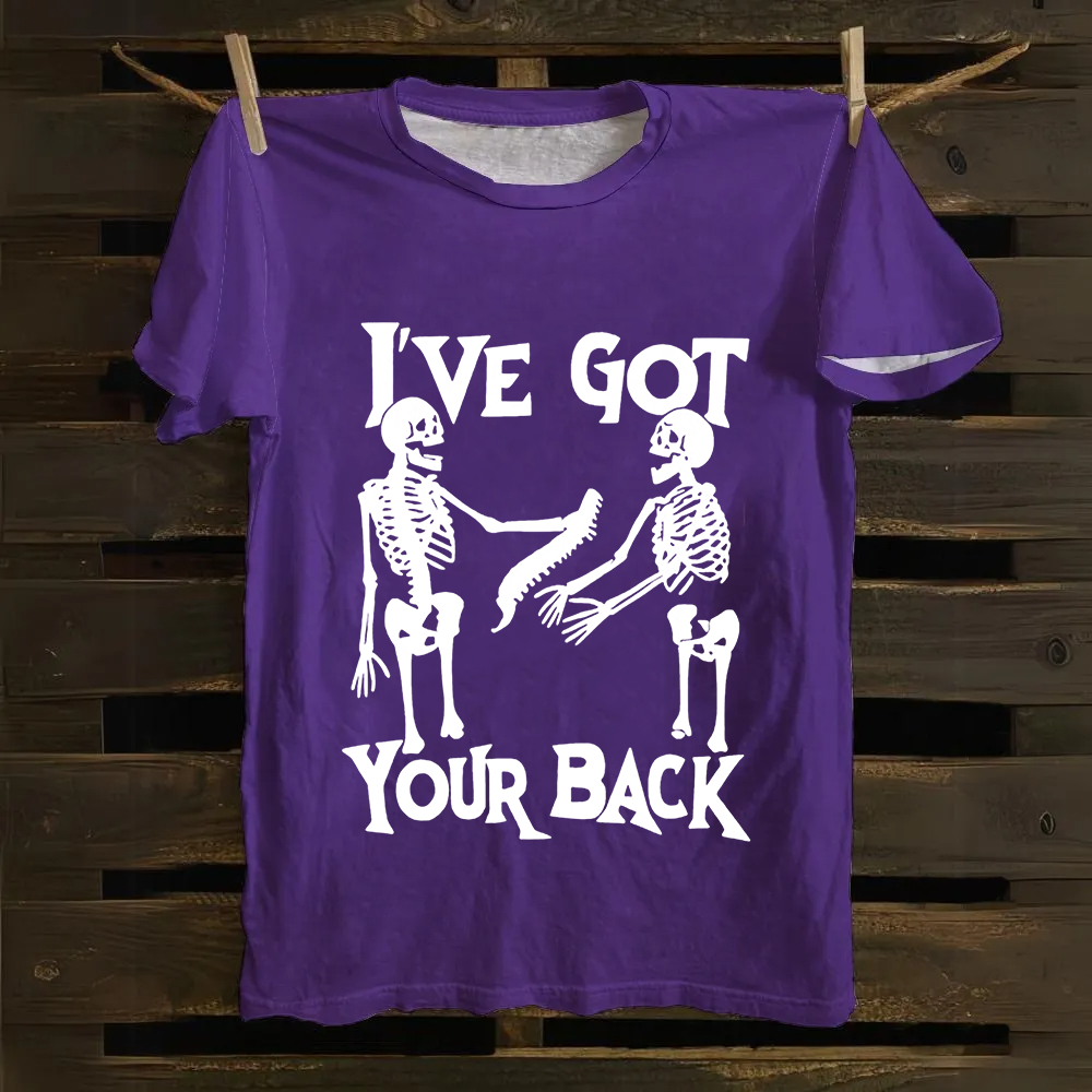 Unisex Vintage Funny Skeletons Cotton T-Shirt