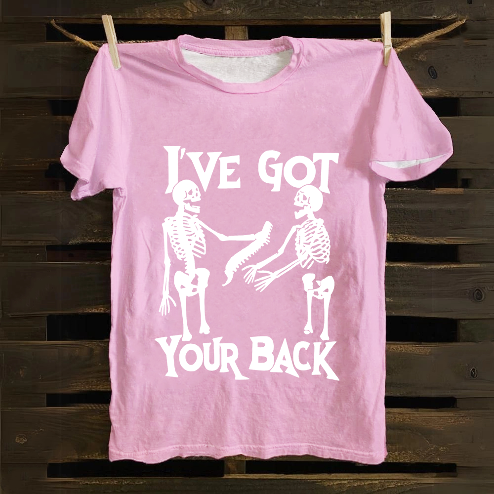 Unisex Vintage Funny Skeletons Cotton T-Shirt