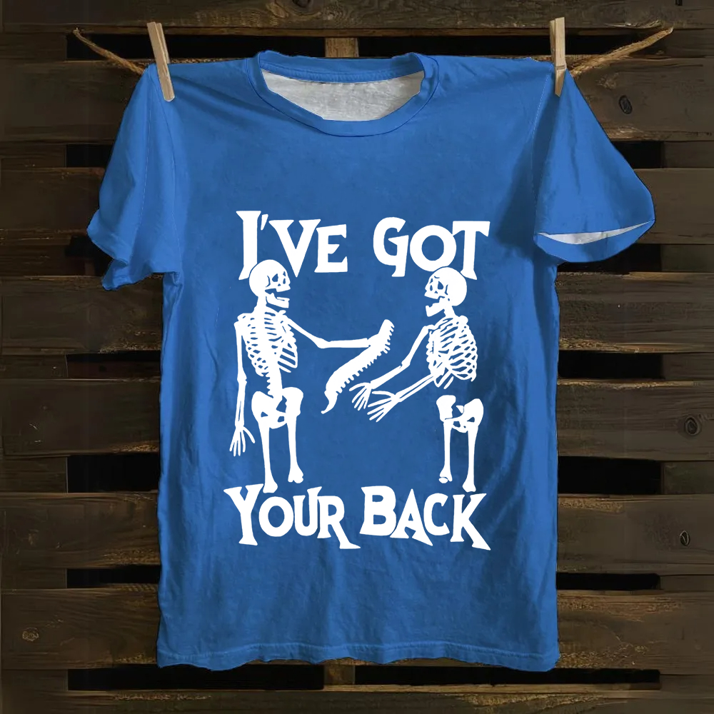 Unisex Vintage Funny Skeletons Cotton T-Shirt
