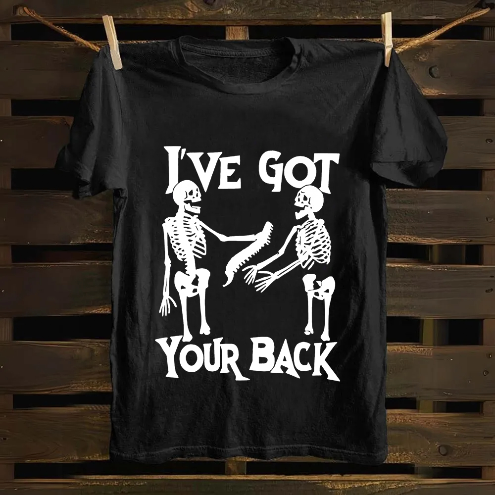 Unisex Vintage Funny Skeletons Cotton T-Shirt