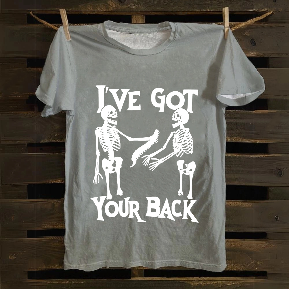 Unisex Vintage Funny Skeletons Cotton T-Shirt
