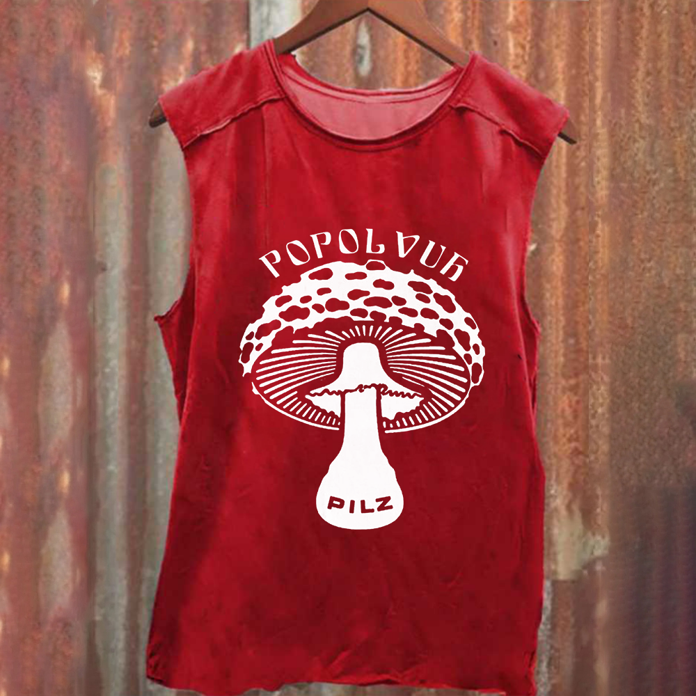 Unisex Vintage Washed Popol Vuh Rock Band Tank Top