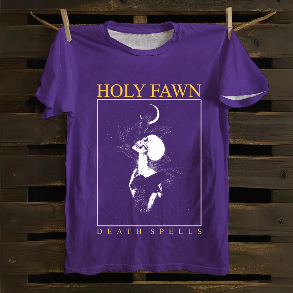 Unisex Vintage Holy Fawn Band Cotton T-Shirt
