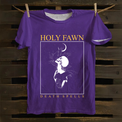 Unisex Vintage Holy Fawn Band Cotton T-Shirt