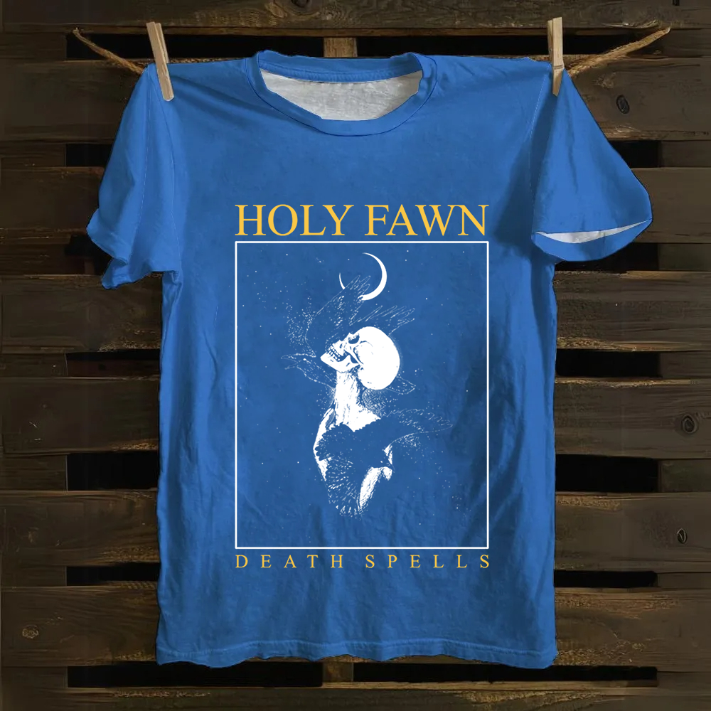Unisex Vintage Holy Fawn Band Cotton T-Shirt