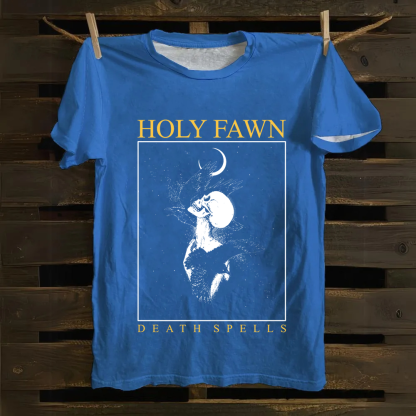 Unisex Vintage Holy Fawn Band Cotton T-Shirt