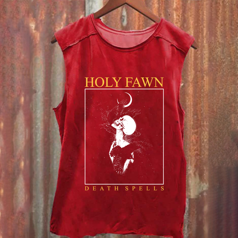 Unisex Vintage Washed Holy Fawn Band Tank Top