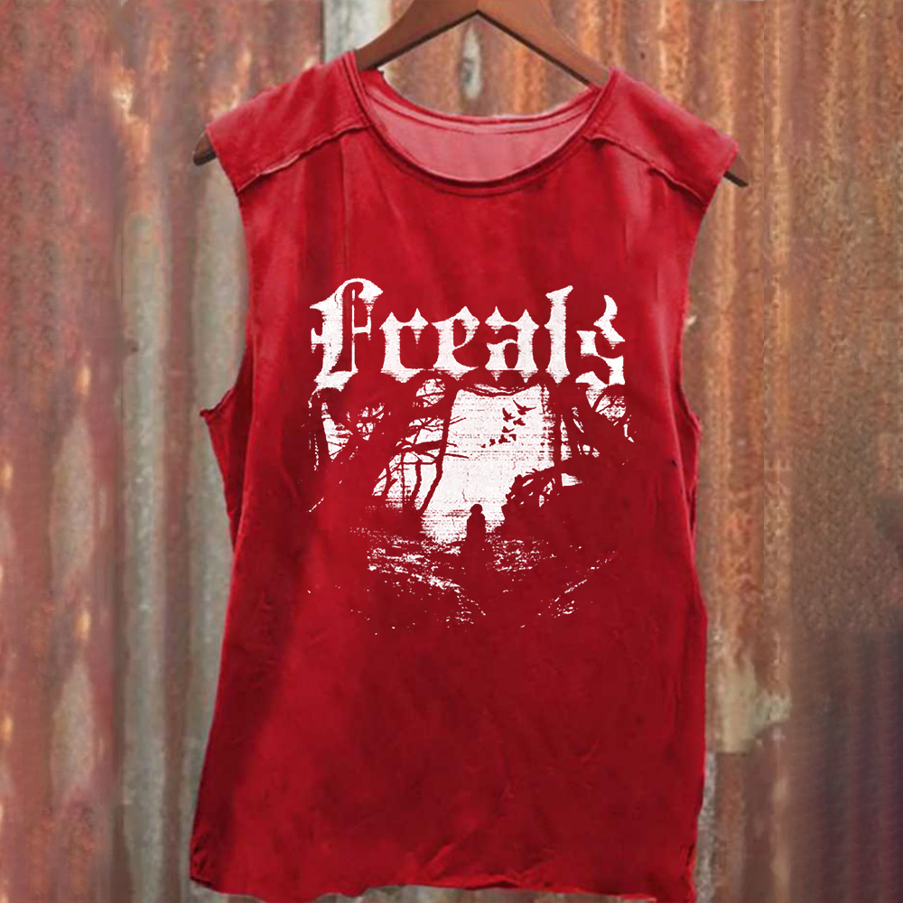Unisex Vintage Washed Freaks Horror Movie  Tank Top