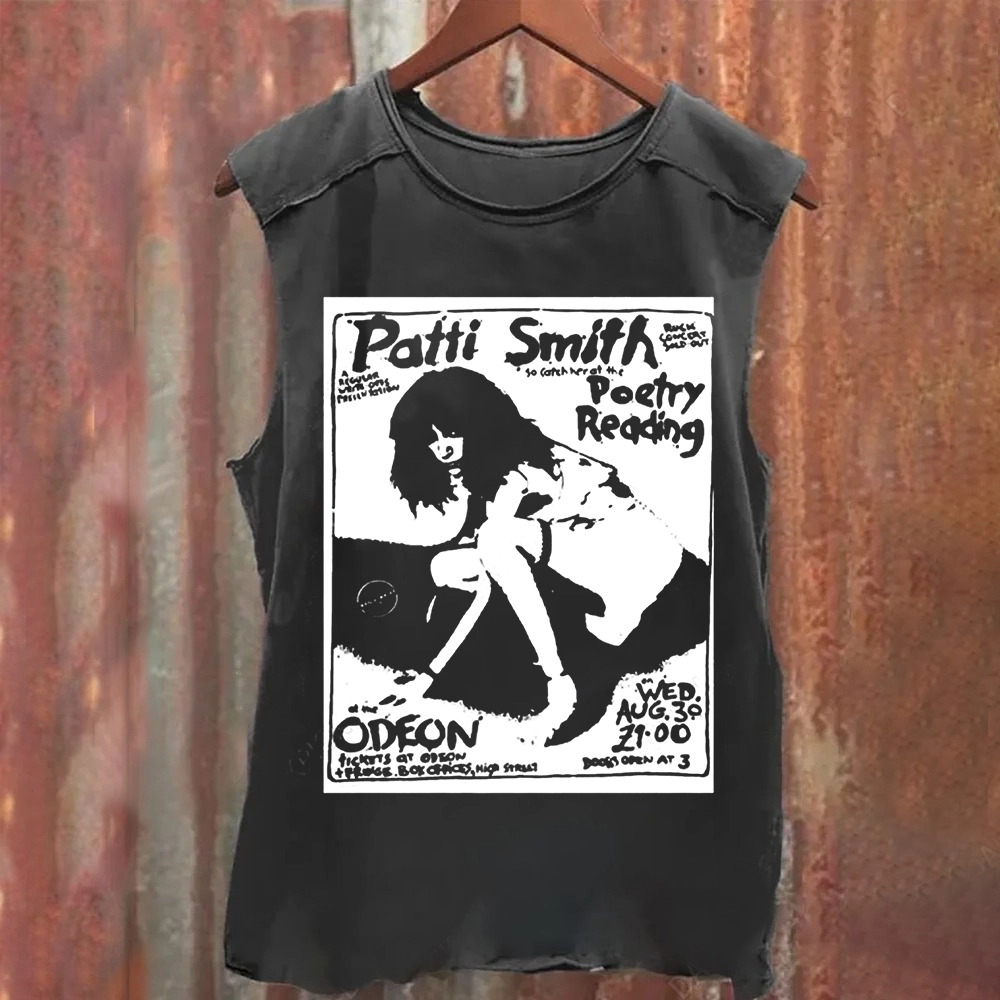 Patti Smith Celebrities Washed Tank Top