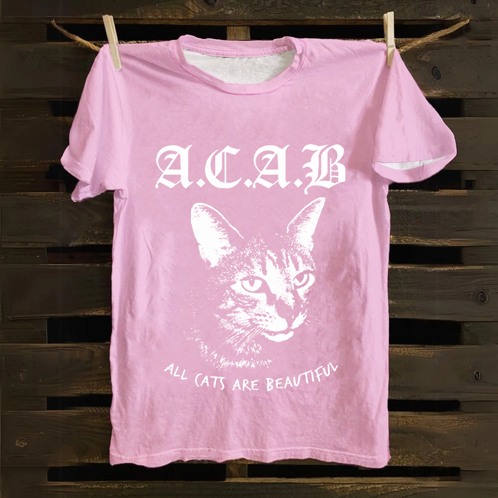 Unisex Vintage  All Cats Are Beautiful Song Music Cotton T-Shirt