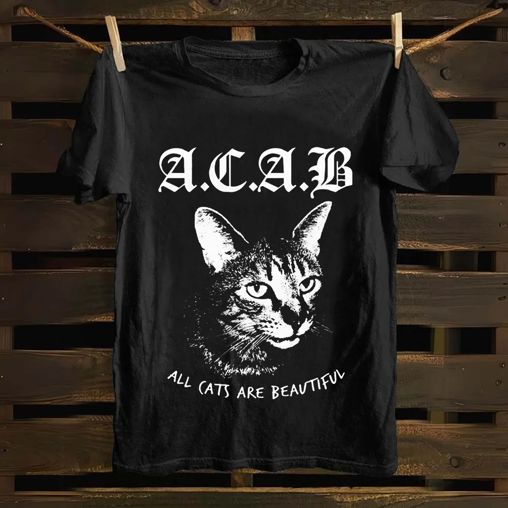 Unisex Vintage  All Cats Are Beautiful Song Music Cotton T-Shirt