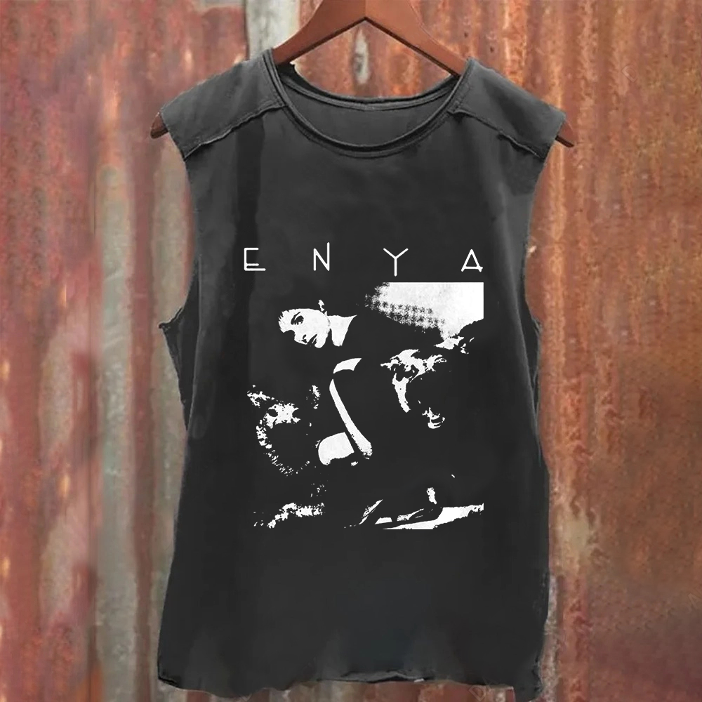 Unisex Vintage Washed  Enya Singer Tank Top