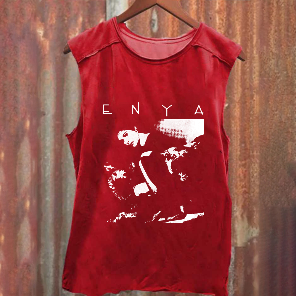 Unisex Vintage Washed  Enya Singer Tank Top
