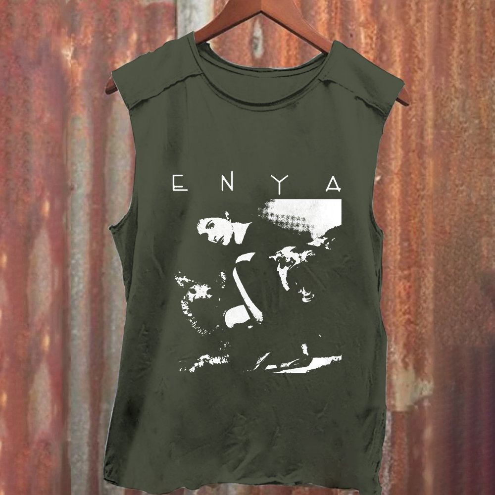 Unisex Vintage Washed  Enya Singer Tank Top