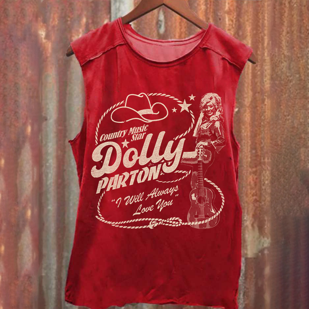 Dolly Parton Singer Washed Tank Top