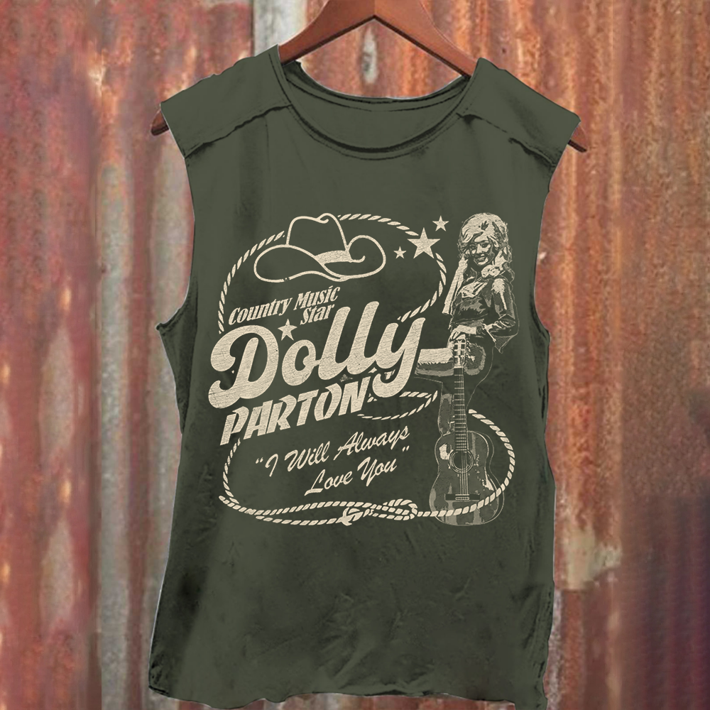 Dolly Parton Singer Washed Tank Top