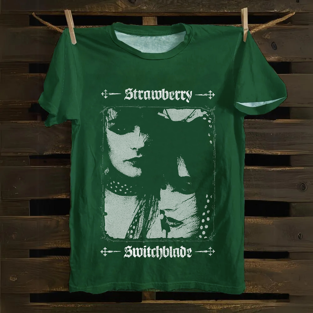 Unisex Vintage Strawberry Switchblade Band  Cotton T-Shirt