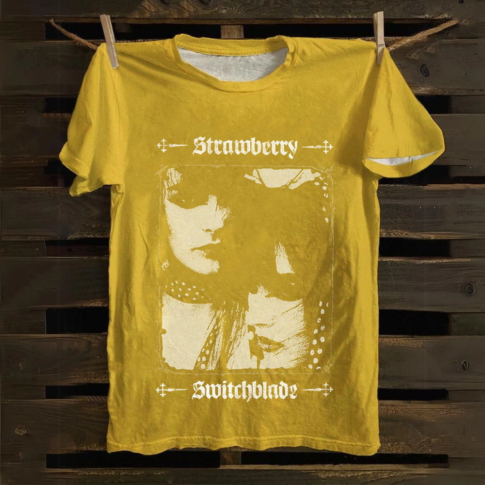 Unisex Vintage Strawberry Switchblade Band  Cotton T-Shirt