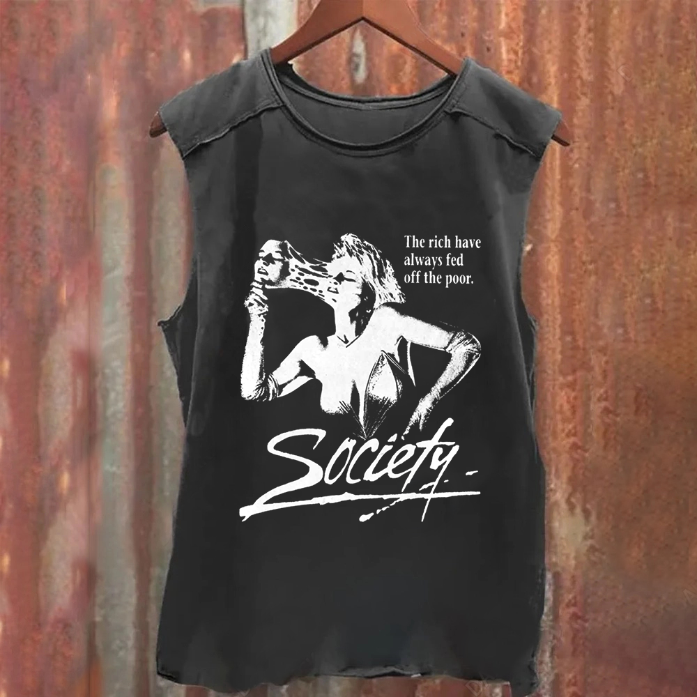 Unisex Vintage Washed Society Film Horror Movie Tank Top