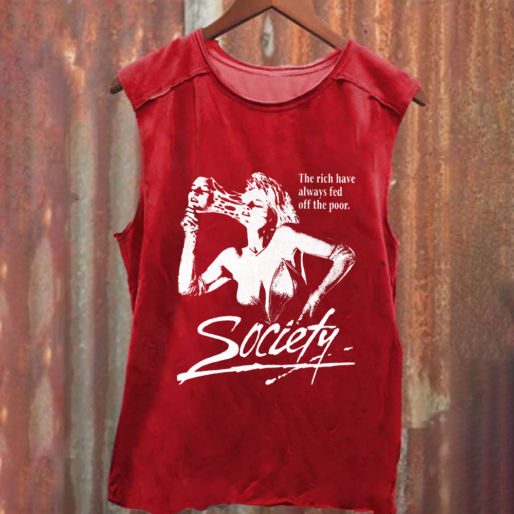 Unisex Vintage Washed Society Film Horror Movie Tank Top
