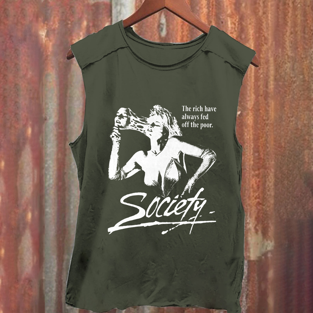 Unisex Vintage Washed Society Film Horror Movie Tank Top