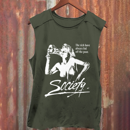 Unisex Vintage Washed Society Film Horror Movie Tank Top