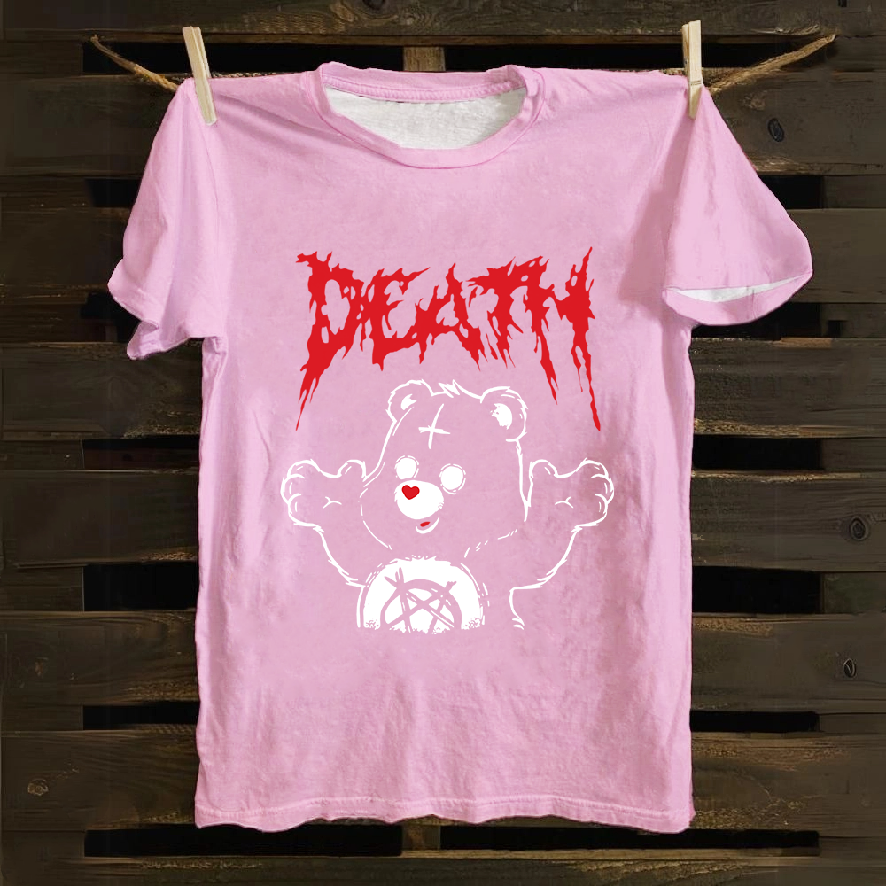 Unisex Vintage  Death Bear Care Bear TV Series  Cotton T-Shirt