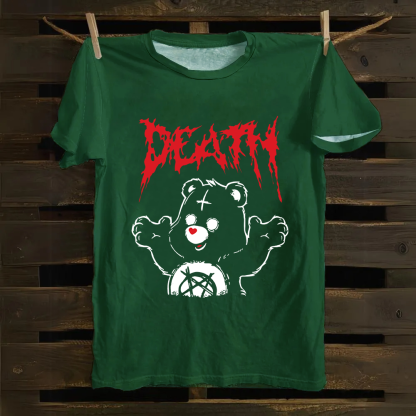Unisex Vintage  Death Bear Care Bear TV Series  Cotton T-Shirt