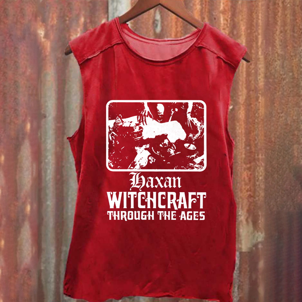 Unisex Vintage Washed Häxan  Witchcraft Through The Ages Horror Movie  Tank Top