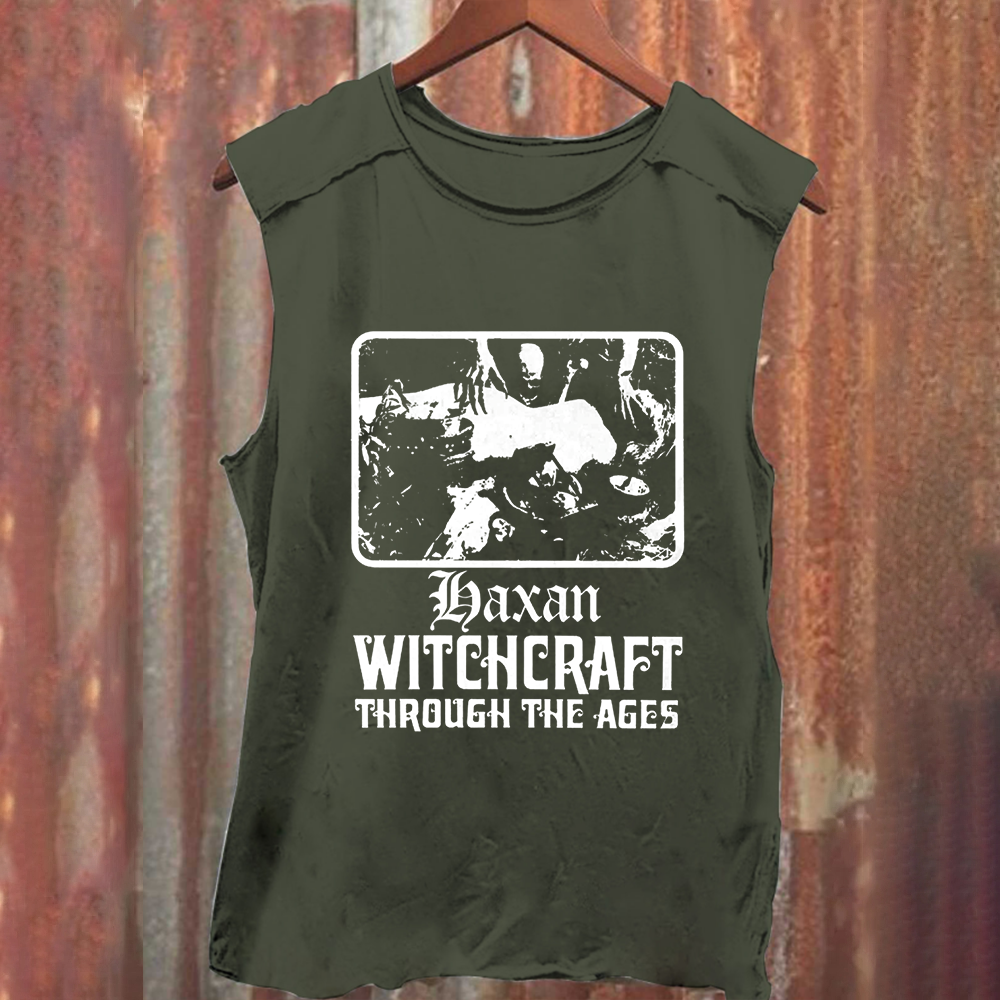Unisex Vintage Washed Häxan  Witchcraft Through The Ages Horror Movie  Tank Top